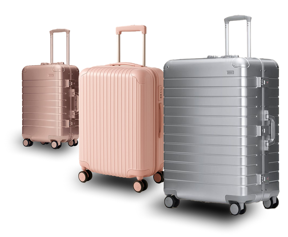 Three premium luggage pieces